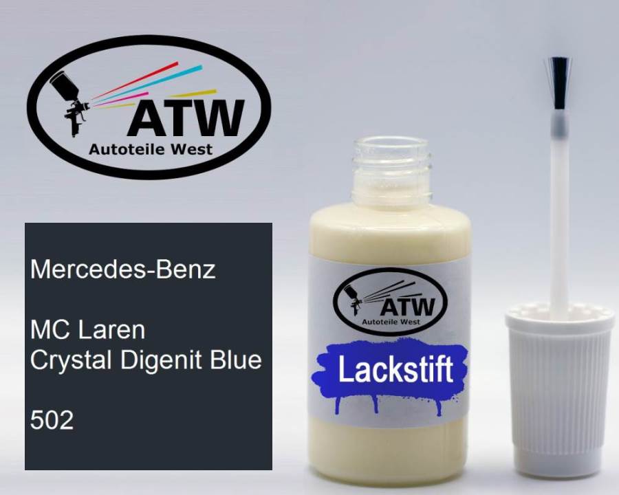 Mercedes-Benz, MC Laren Crystal Digenit Blue, 502: 20ml Lackstift, von ATW Autoteile West.